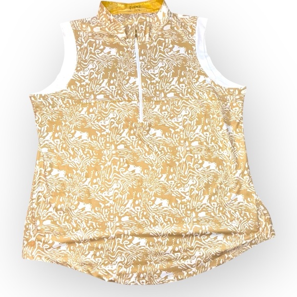 NANCY LOPEZ Golf Jungle Oasis Collection Sleeveless Polo Plus - 2X Gold - Picture 5 of 13